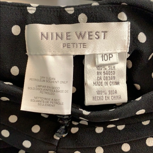 Nine West Black and White Polka Dot Flowy Skirt - Picture 6 of 7